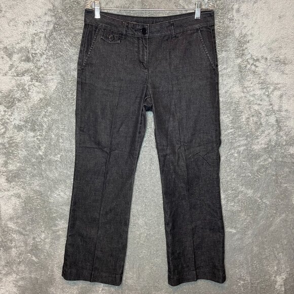 Talbots Women Classic Mid Rise Dark Gray Bootcut Stretch Denim Jean Trouser 10P - Picture 1 of 13